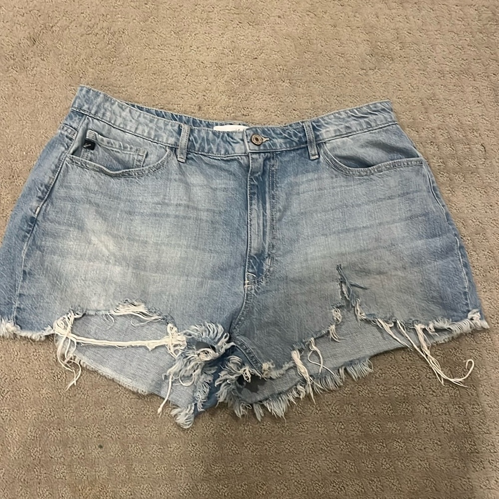 KanCan Raw Hem Jean Shorts